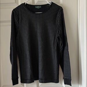 Ralph Lauren Black and Gray Houndstooth Sweater